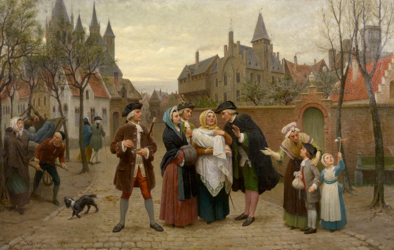 En dåp i Flandern på 1700-tallet av Felix de Vigne