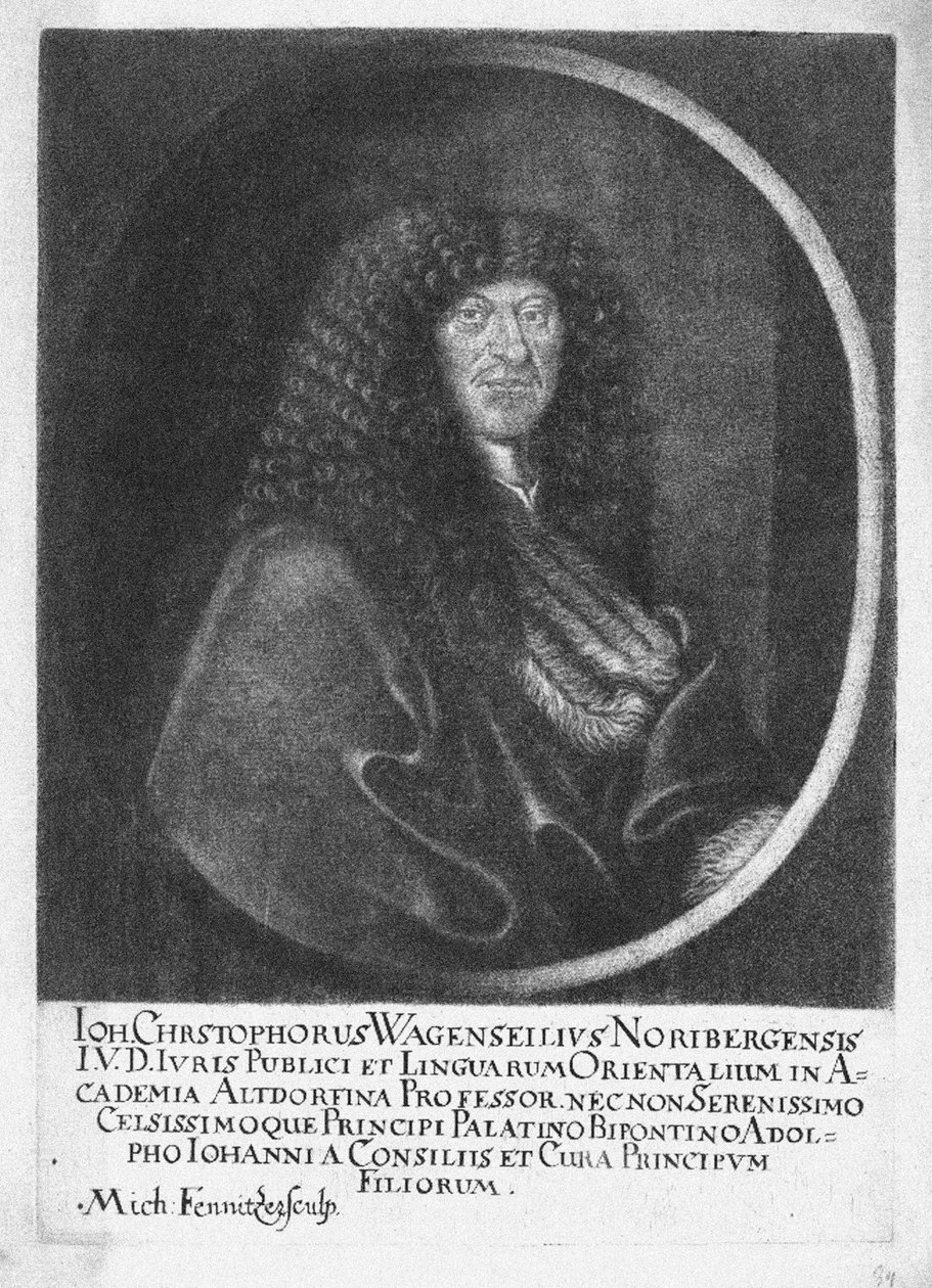 Portrett av Johann Christoph Wagenseil 1633-1705, slutten av 1600-tallet. av Fenitzer