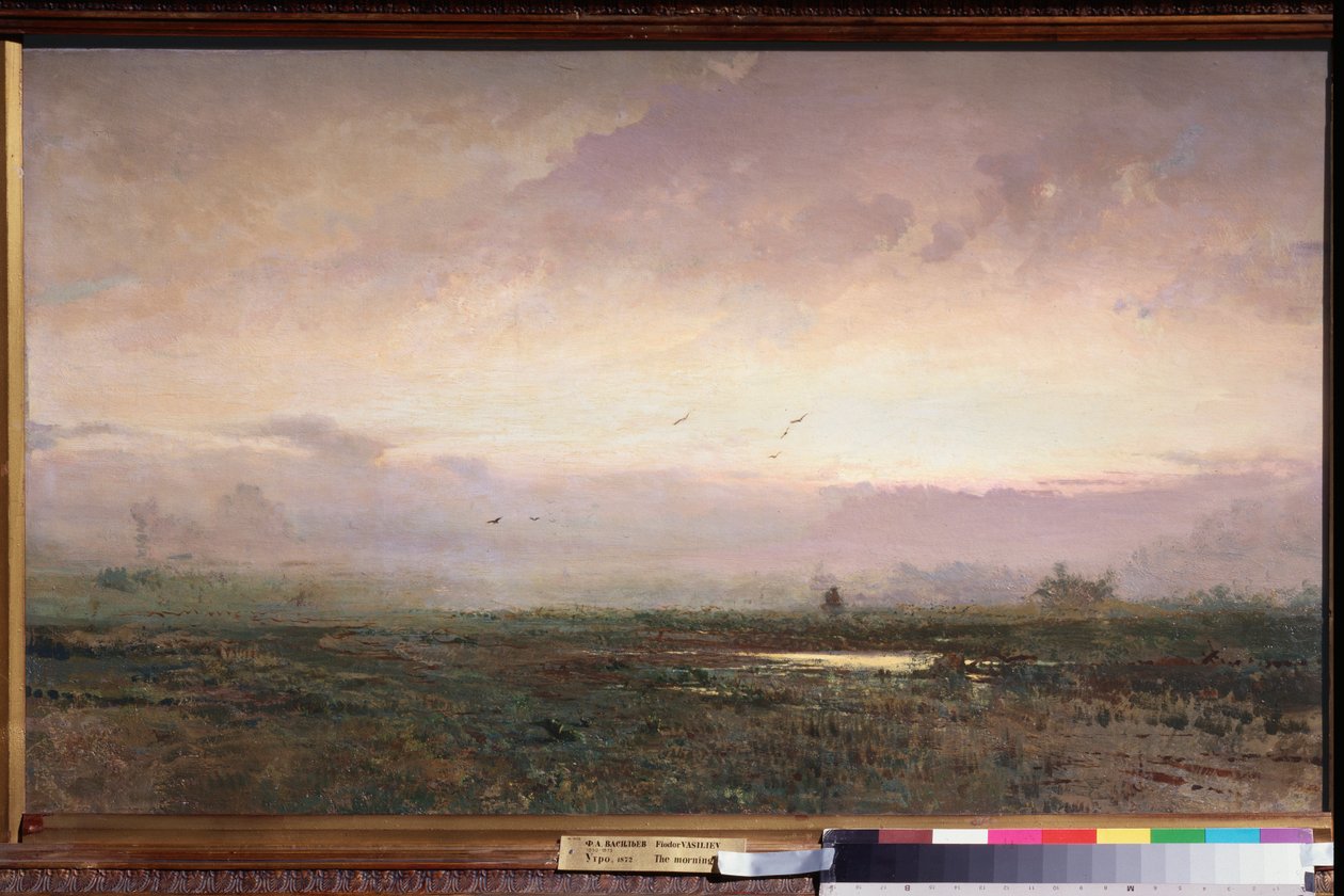 Matin (morgen) - Peinture de Fyodor Vasilyev (Feodor Alexandrovich, Fiodor Alexandrovitch Vassiliev (1850-1873), huile sur toile av Feodor Alexandrovich Vassiliev