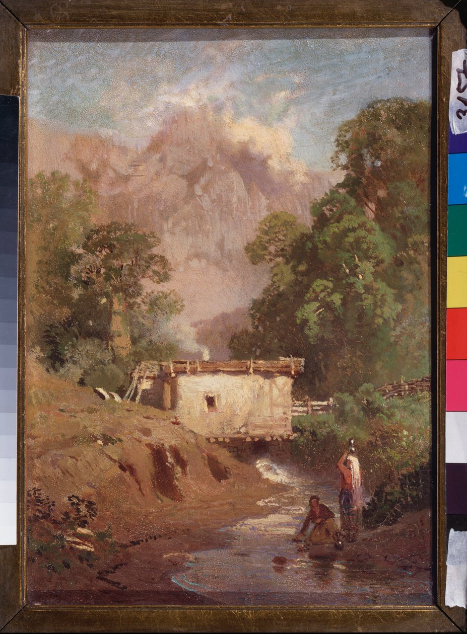 Paysage de Crimeae (Krimlandskap) - Peinture de Fyodor Vasilyev (Feodor Alexandrovich, Fyodor Alexandrovitch Vassiliev (1850-1873), huile sur toile av Feodor Alexandrovich Vassiliev