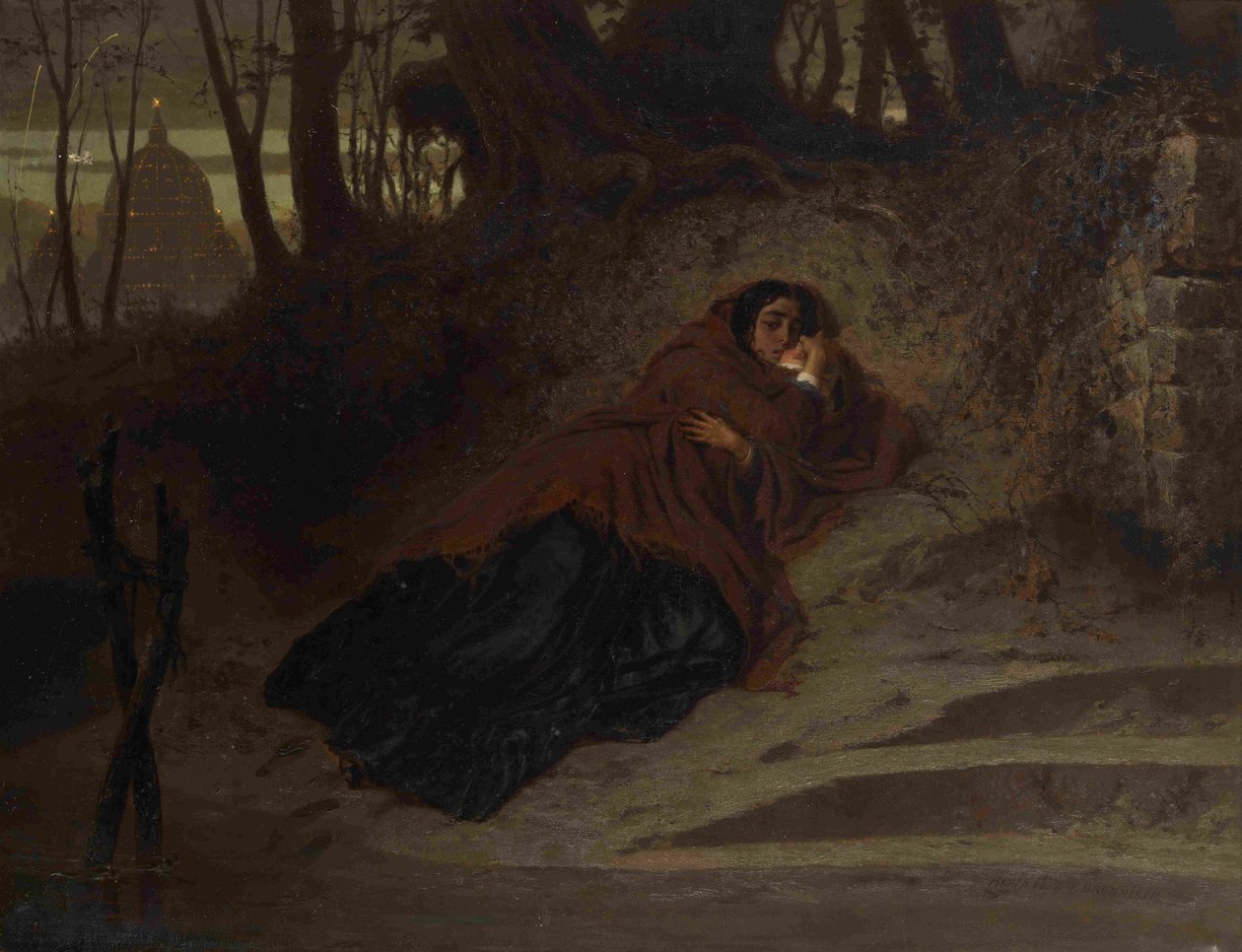 Forlatt. Vatikanet og synden, 1872 av Feodor Andreyevich Bronnikov