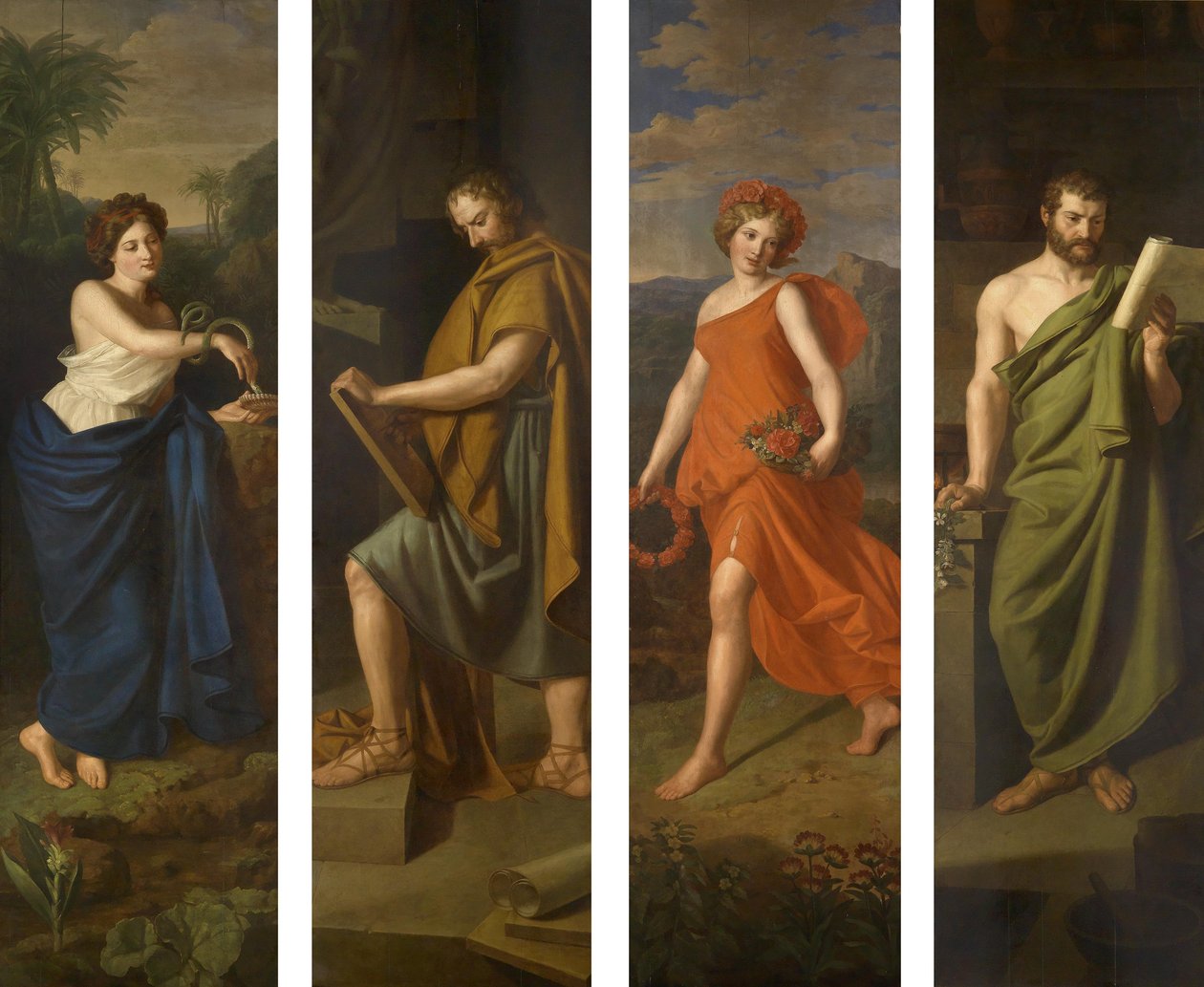 Hygieia, Hippokrates, Flora og Galen av Ferdinand Georg Waldmuller