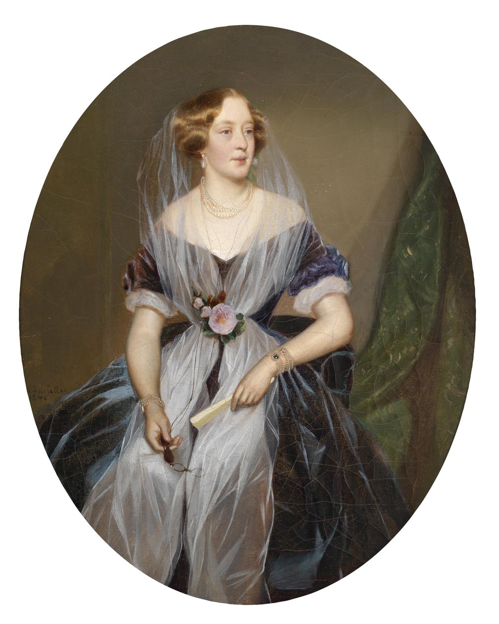 Portrett av en edel dame av Ferdinand Georg Waldmuller