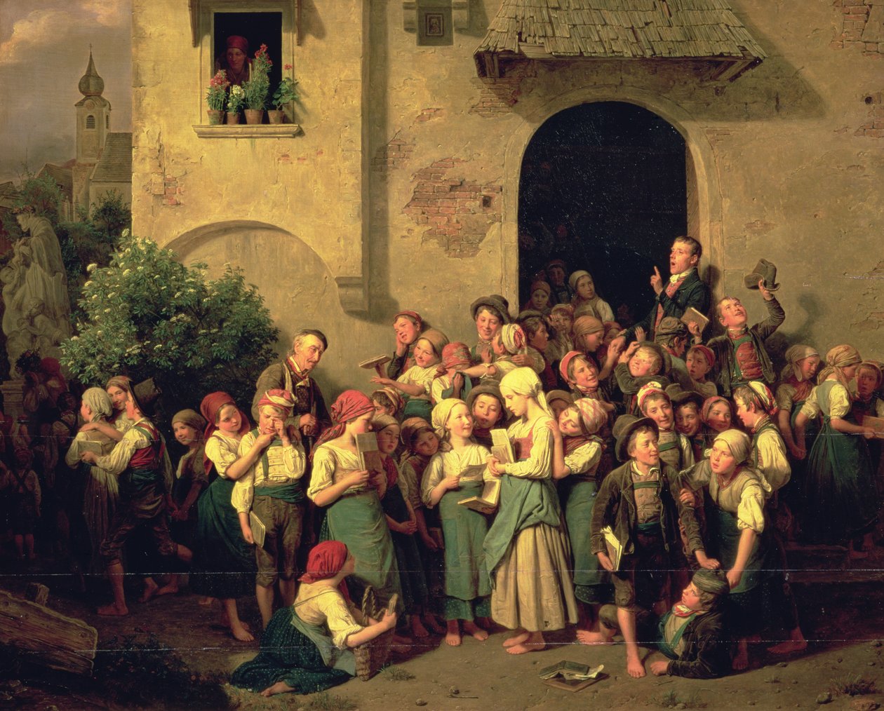 Etter skolen, 1844 av Ferdinand Georg Waldmuller