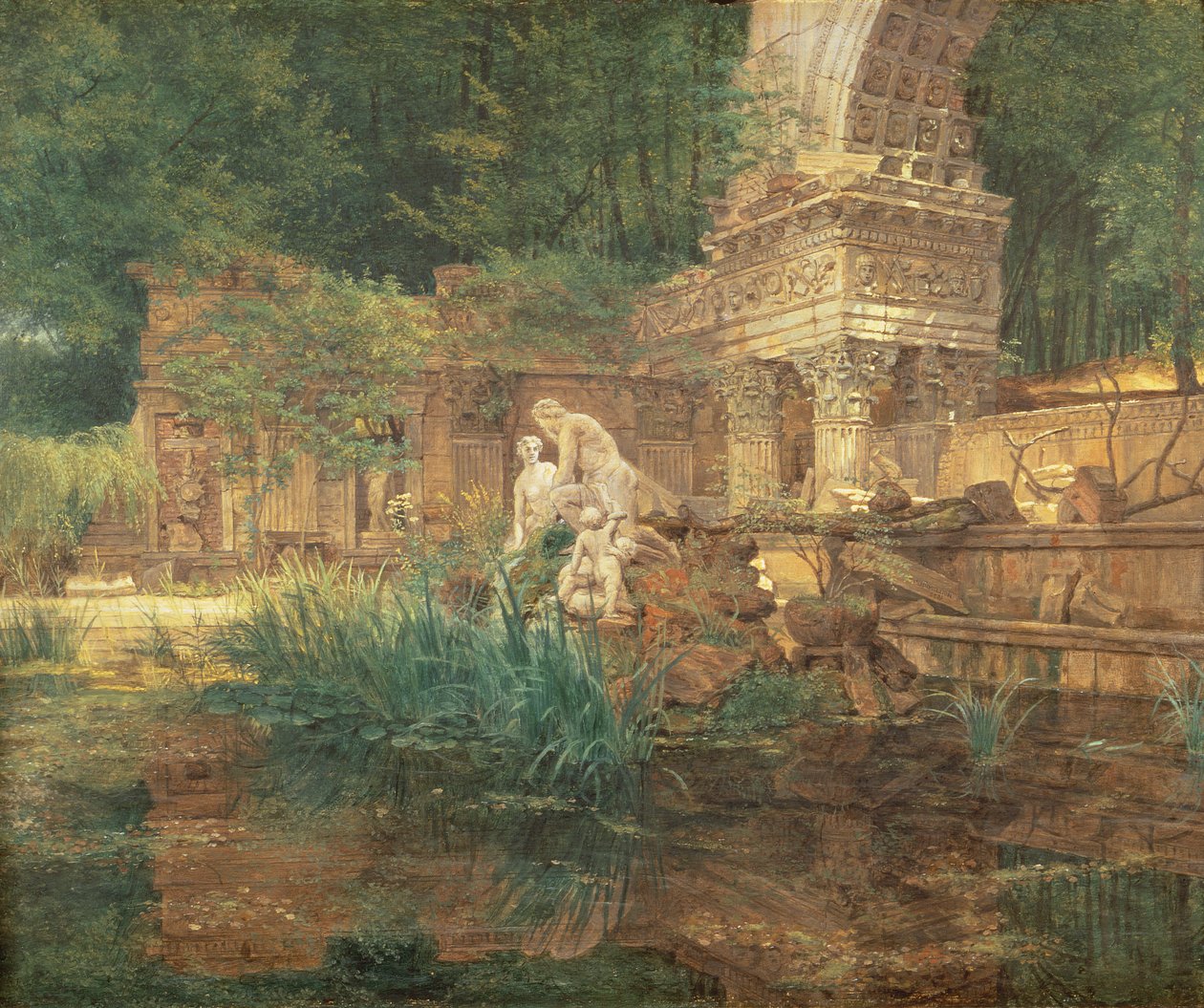 De romerske ruinene i hagen til Schönbrunn-palasset av Ferdinand Georg Waldmuller