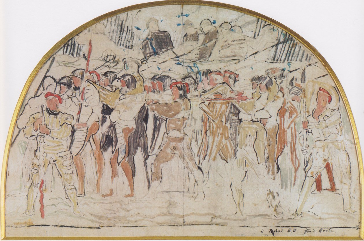Sammensetningsstudie for retrett fra Marignano av Ferdinand Hodler