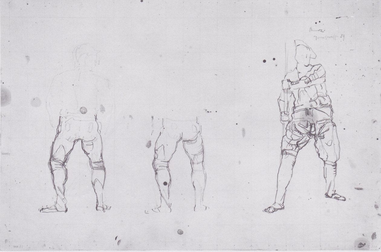 Krigerfigurer bakfra og forfra av Ferdinand Hodler