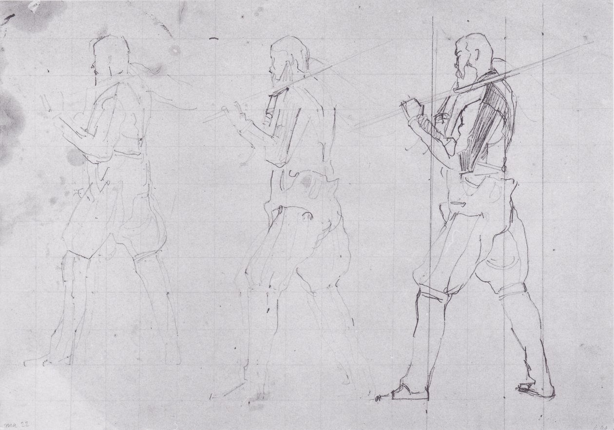 Warriors strider til venstre av Ferdinand Hodler