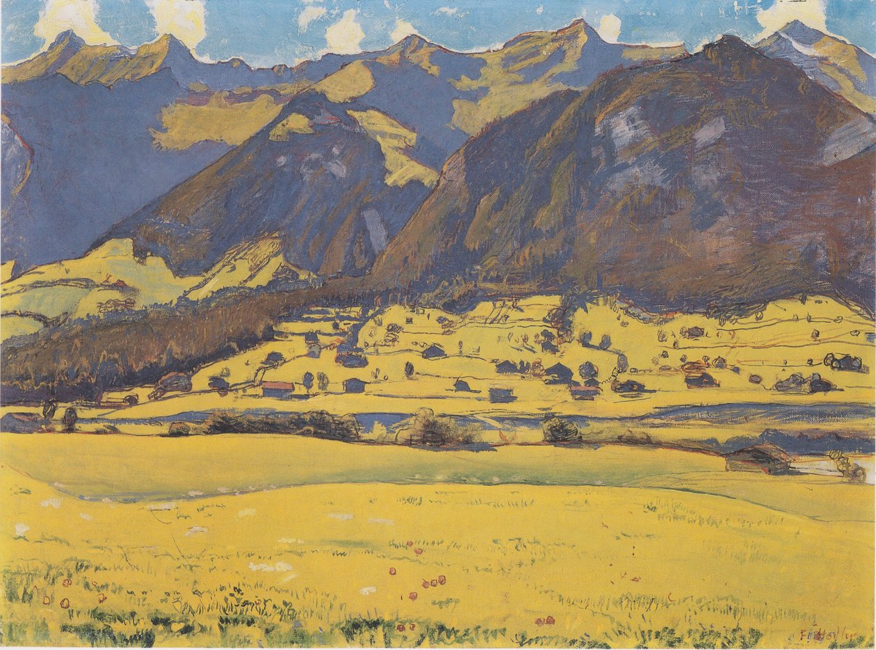 Utsikt over Fromberghorn fra Reichenbach av Ferdinand Hodler