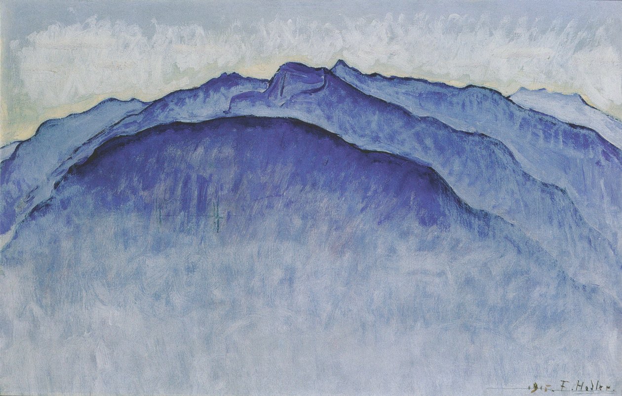 Fjelltopper om morgenen av Ferdinand Hodler