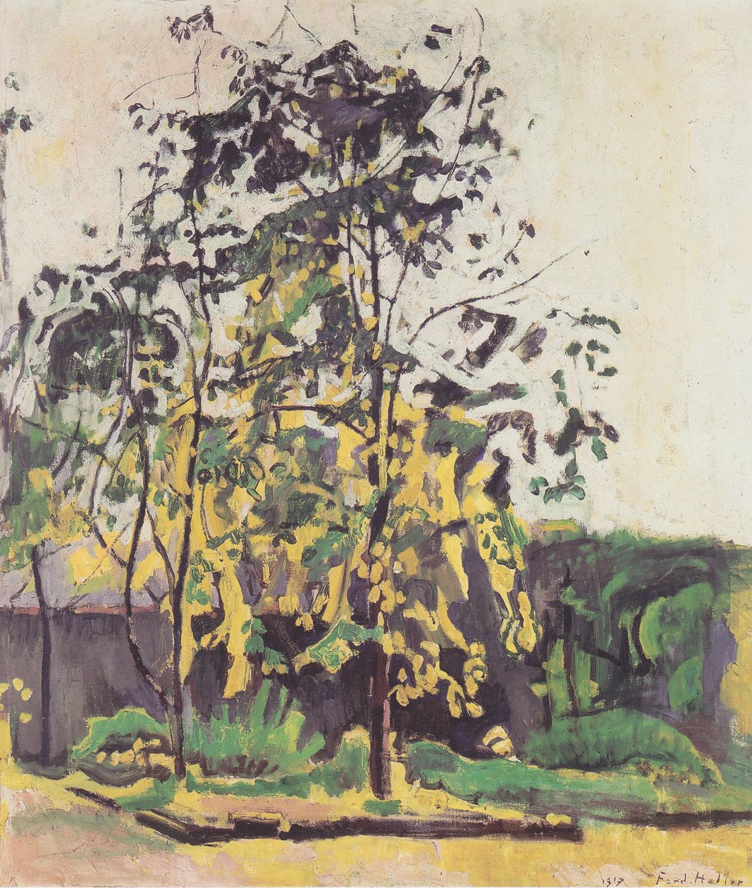 Trær i studiohagen av Ferdinand Hodler