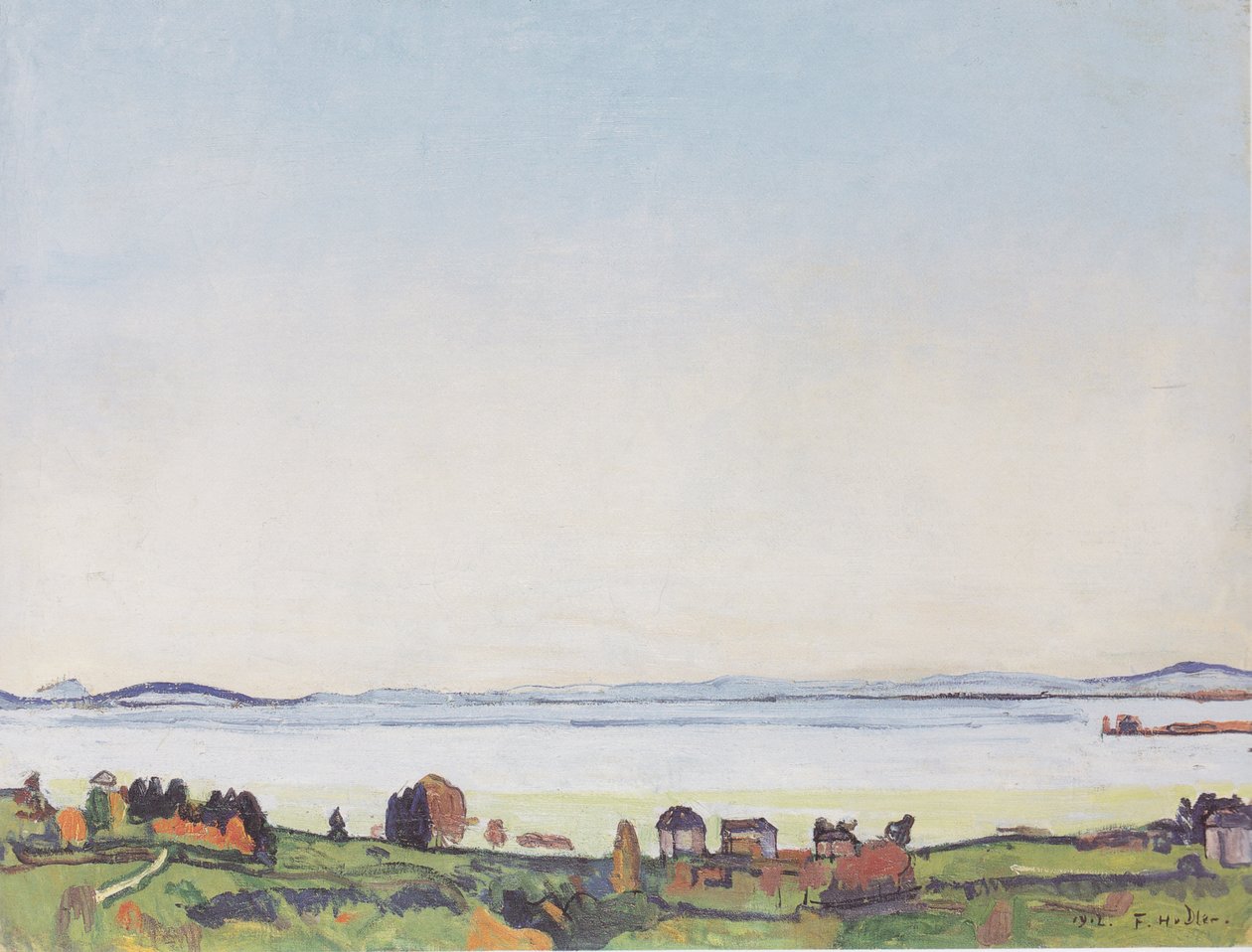 Genfersjøen fra Lausanne av Ferdinand Hodler