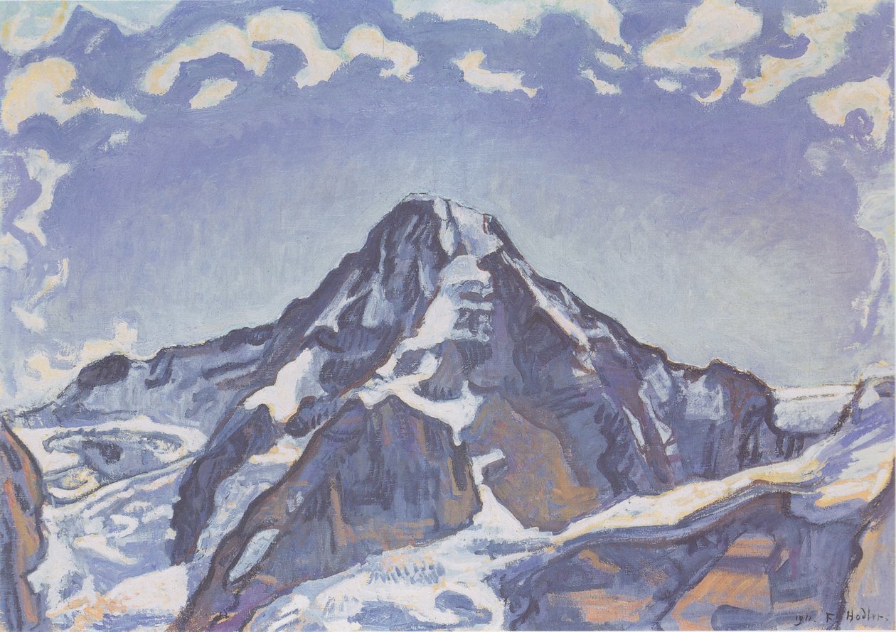 Munken med skyer av Ferdinand Hodler