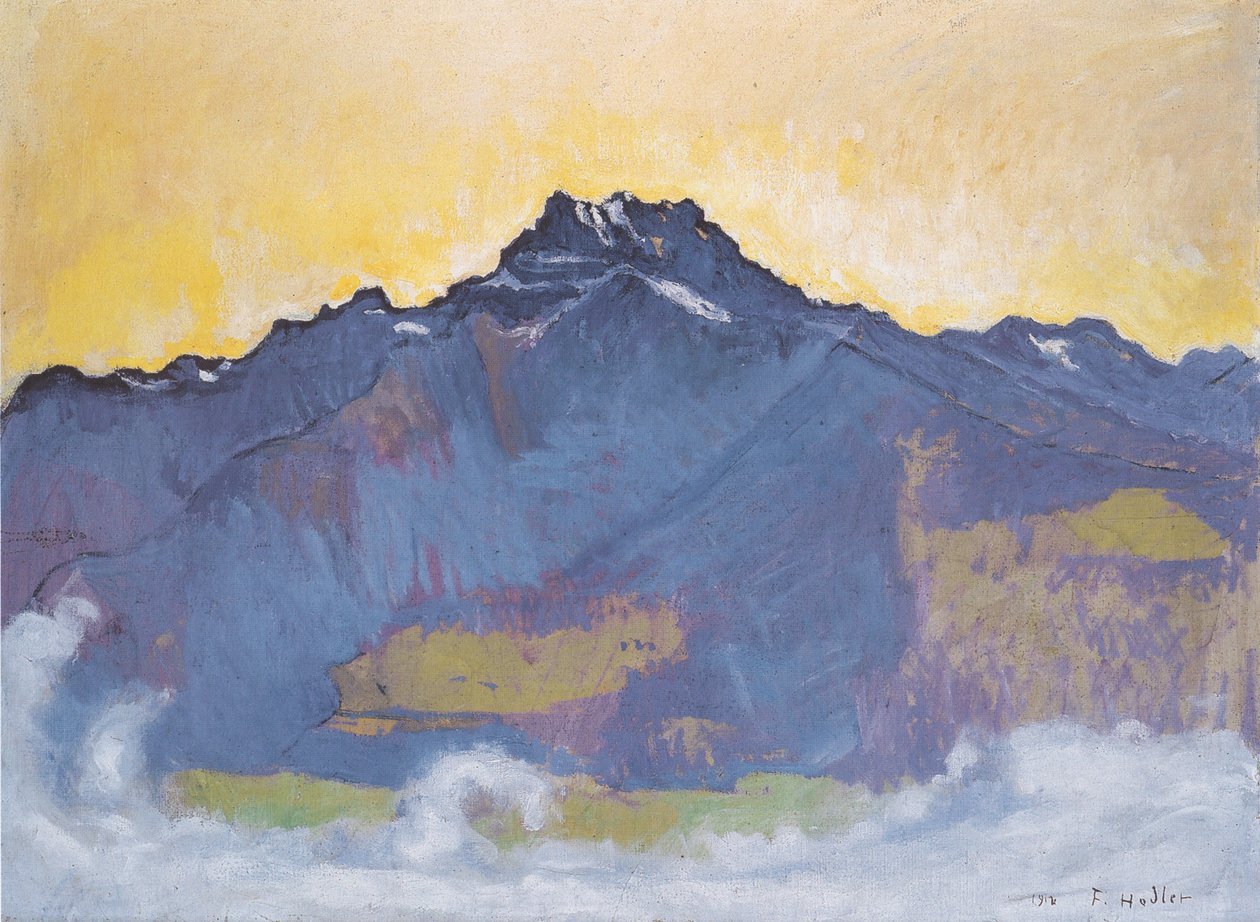 Dents du Midi fra Chesières av Ferdinand Hodler