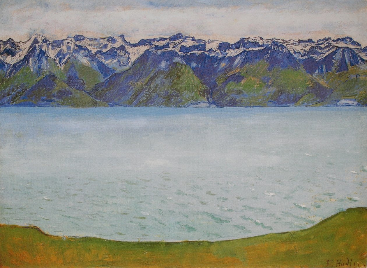 Genfersjøen med Savoy -fjellene av Ferdinand Hodler