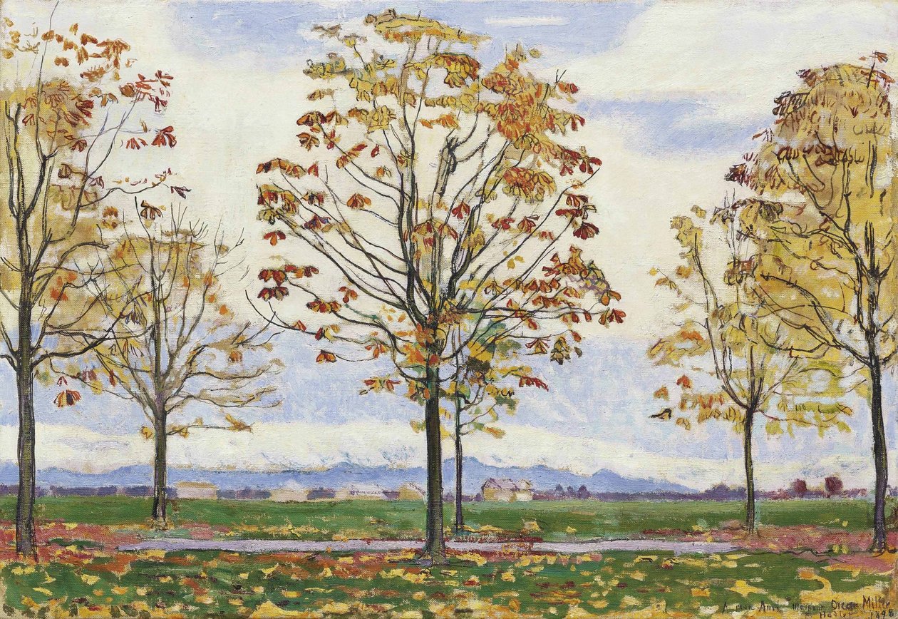 Kastanienallee nær Biberist av Ferdinand Hodler