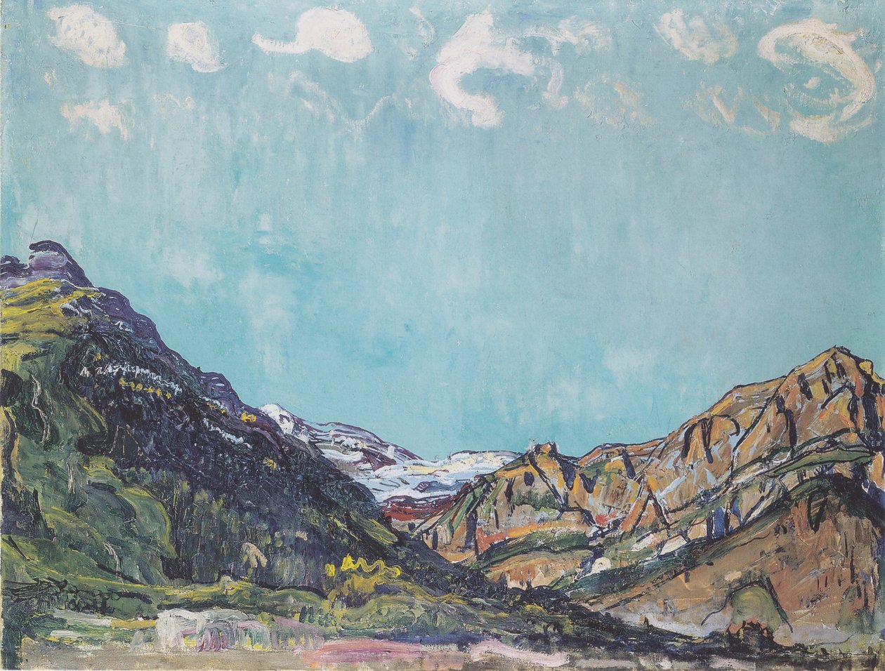 Landskap nær Champéry av Ferdinand Hodler