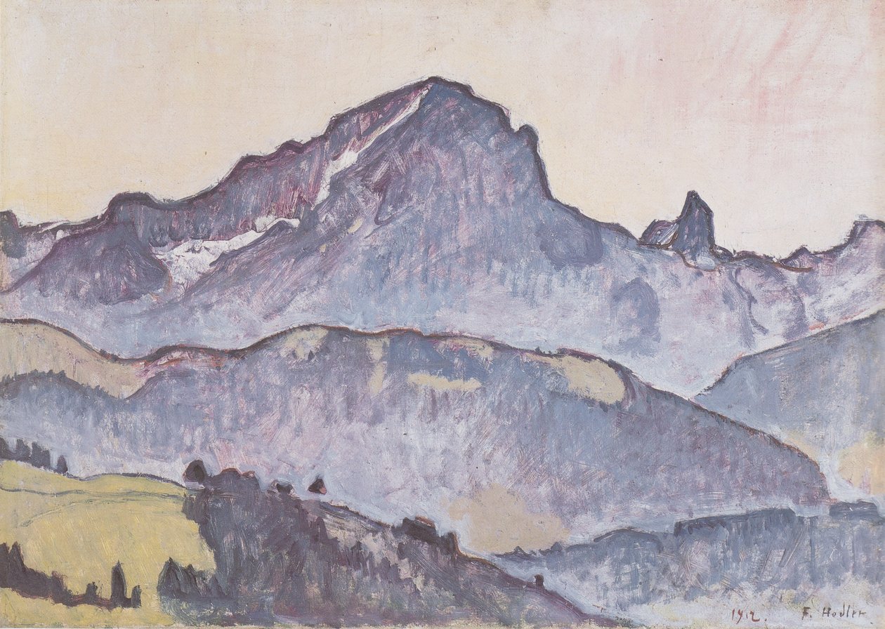 Le Grand Muveran fra Villars av Ferdinand Hodler