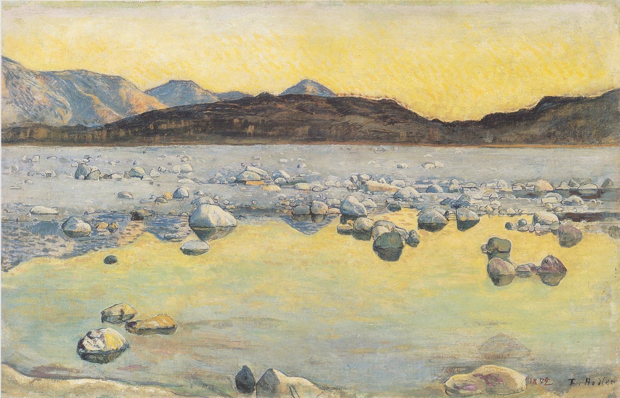 Maggia Delta før soloppgang av Ferdinand Hodler