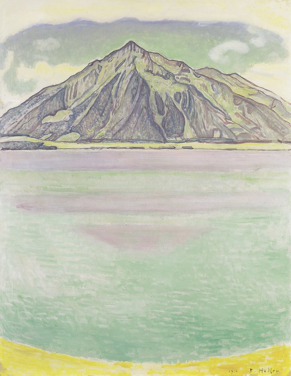Thun -sjøen med Niesen av Ferdinand Hodler