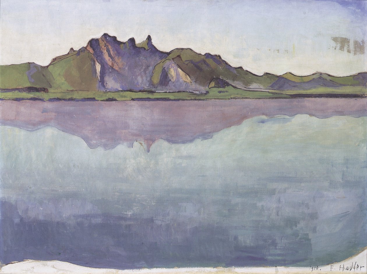 Thun -sjøen med Stockhorn -kjeden av Ferdinand Hodler