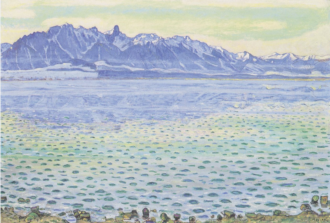 Thun -sjøen med Stockhorn -kjeden av Ferdinand Hodler