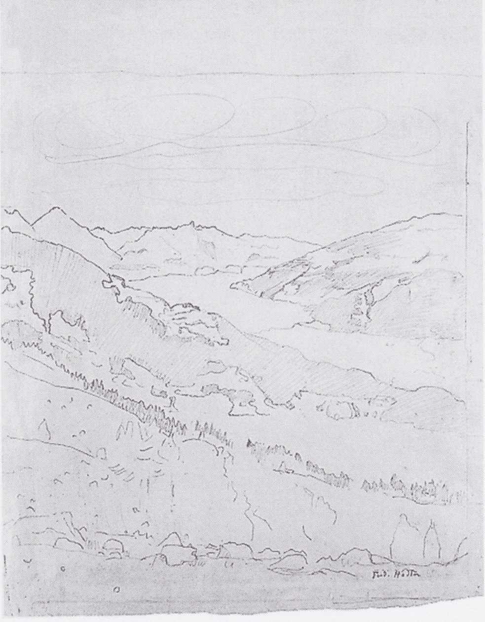 Thun -sjøen fra stien til Schynigen Platte av Ferdinand Hodler