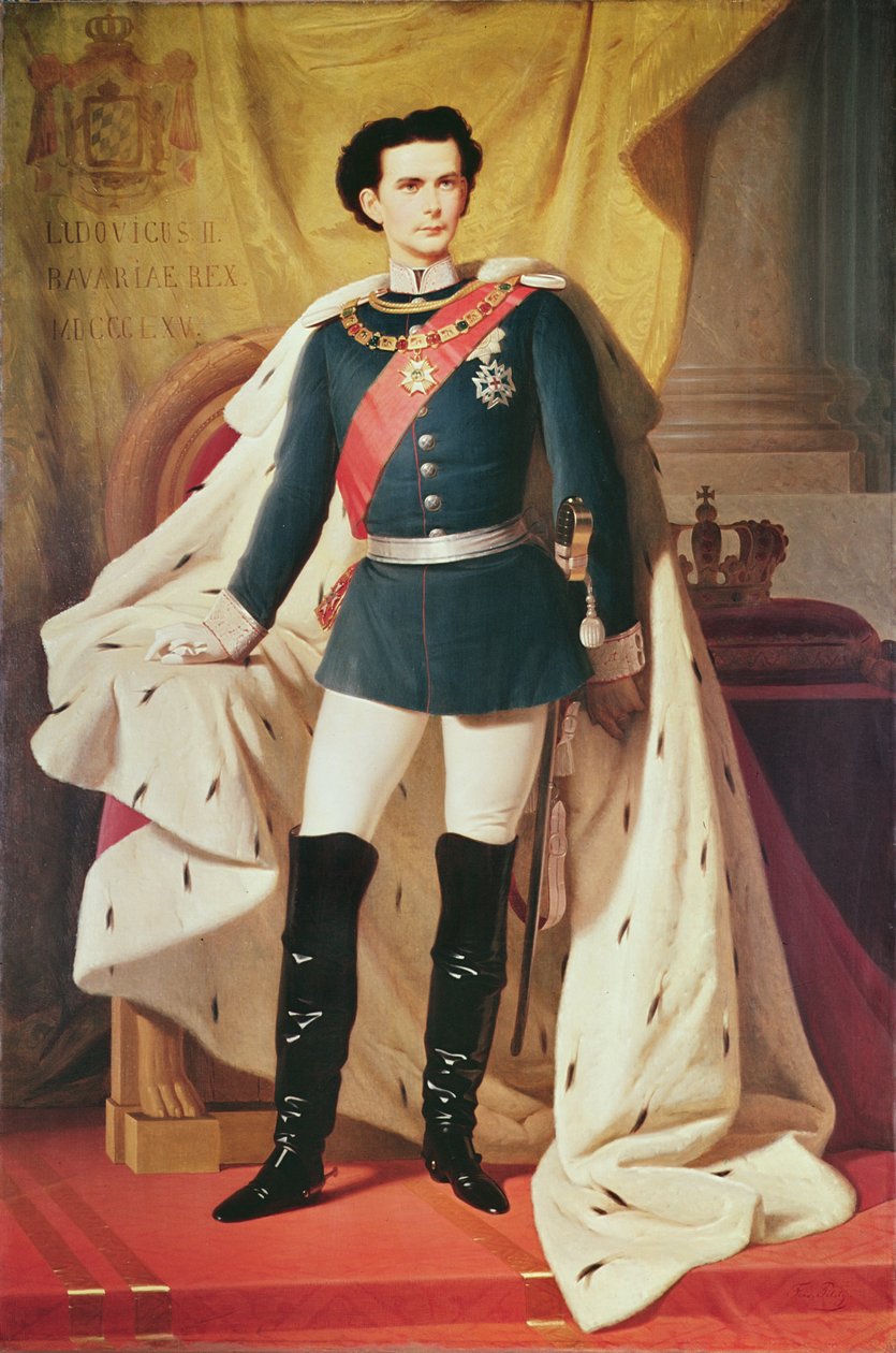 Portrett av Ludwig II (1845-86) av Bayern i uniform, 1865 av Ferdinand II Piloty