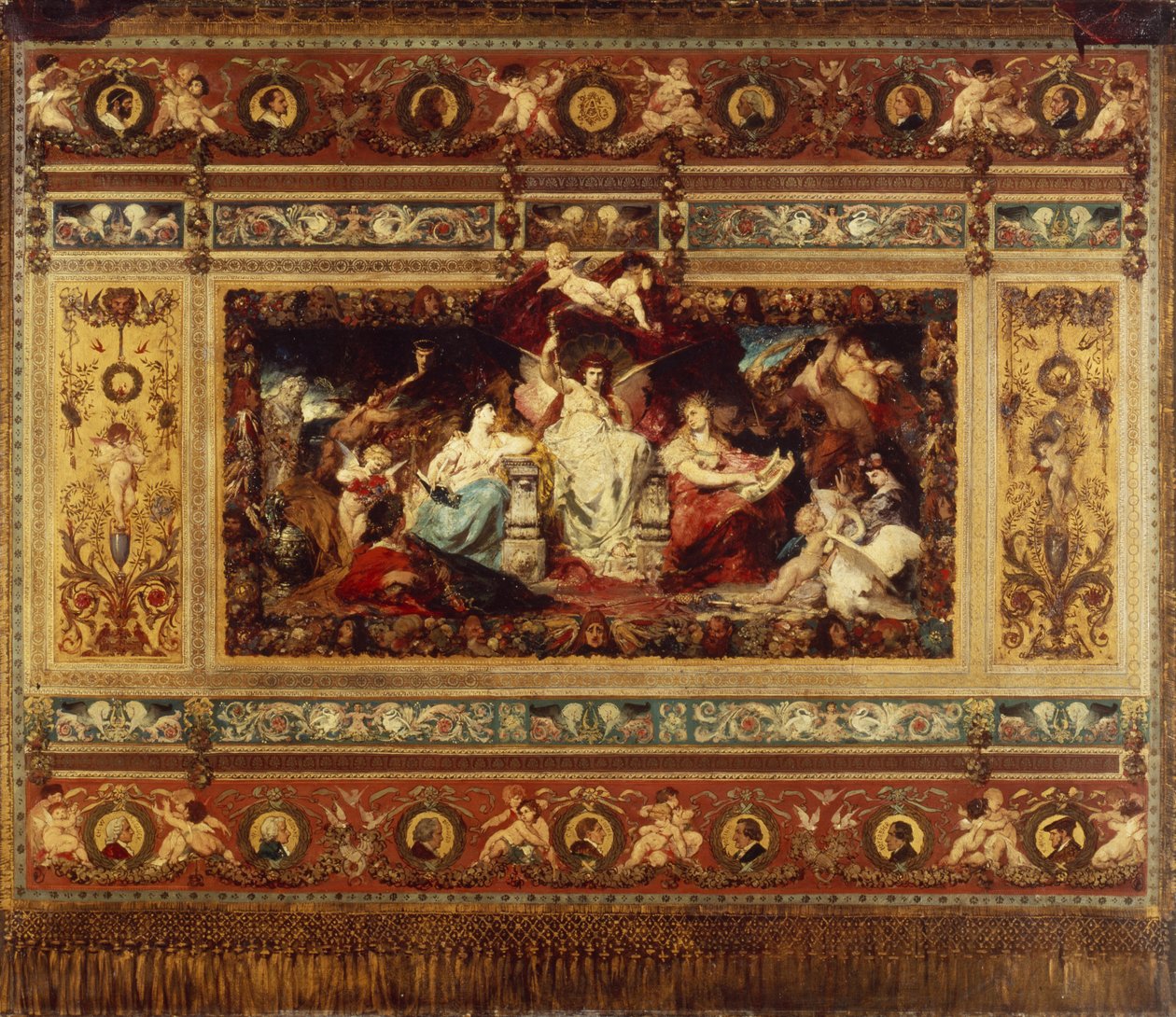 Design for gardinen ved Dresden-operaen, 1876 av Ferdinand Keller