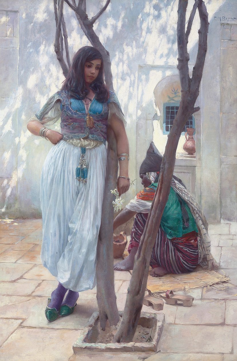På en gårdsplass, Tunis av Ferdinand Max Bredt