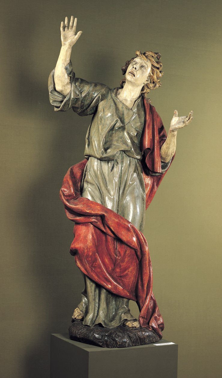 St. John at Golgata (polykromt tre) av Ferdinand Maximilian Brokof