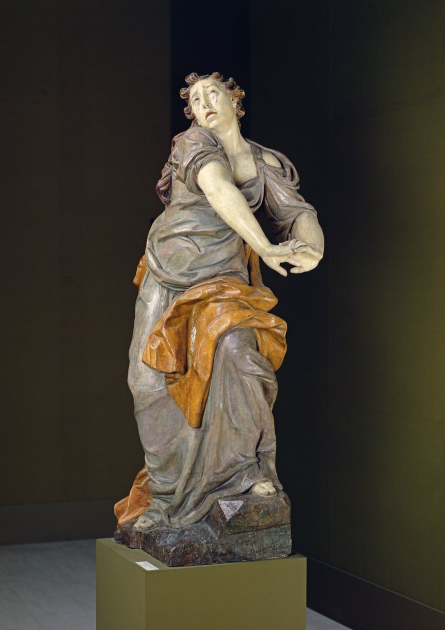 St. Maria Magdalena på Golgata (polykromt tre) av Ferdinand Maximilian Brokof