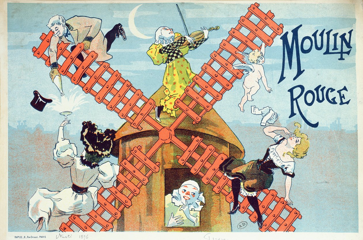 Omslag til et program for Moulin Rouge, 1896 av Ferdinand Misti Mifliez