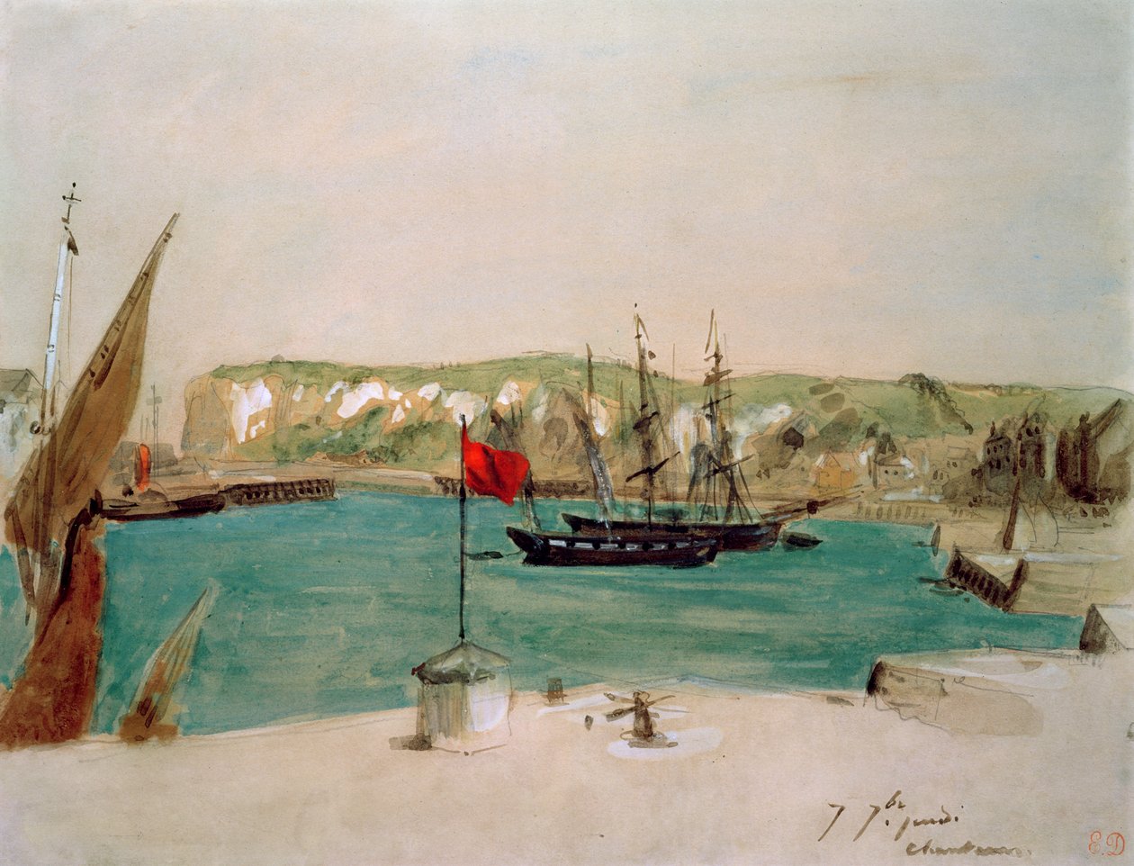 Dieppe: Duquesne kai av Ferdinand Victor Eugene Delacroix
