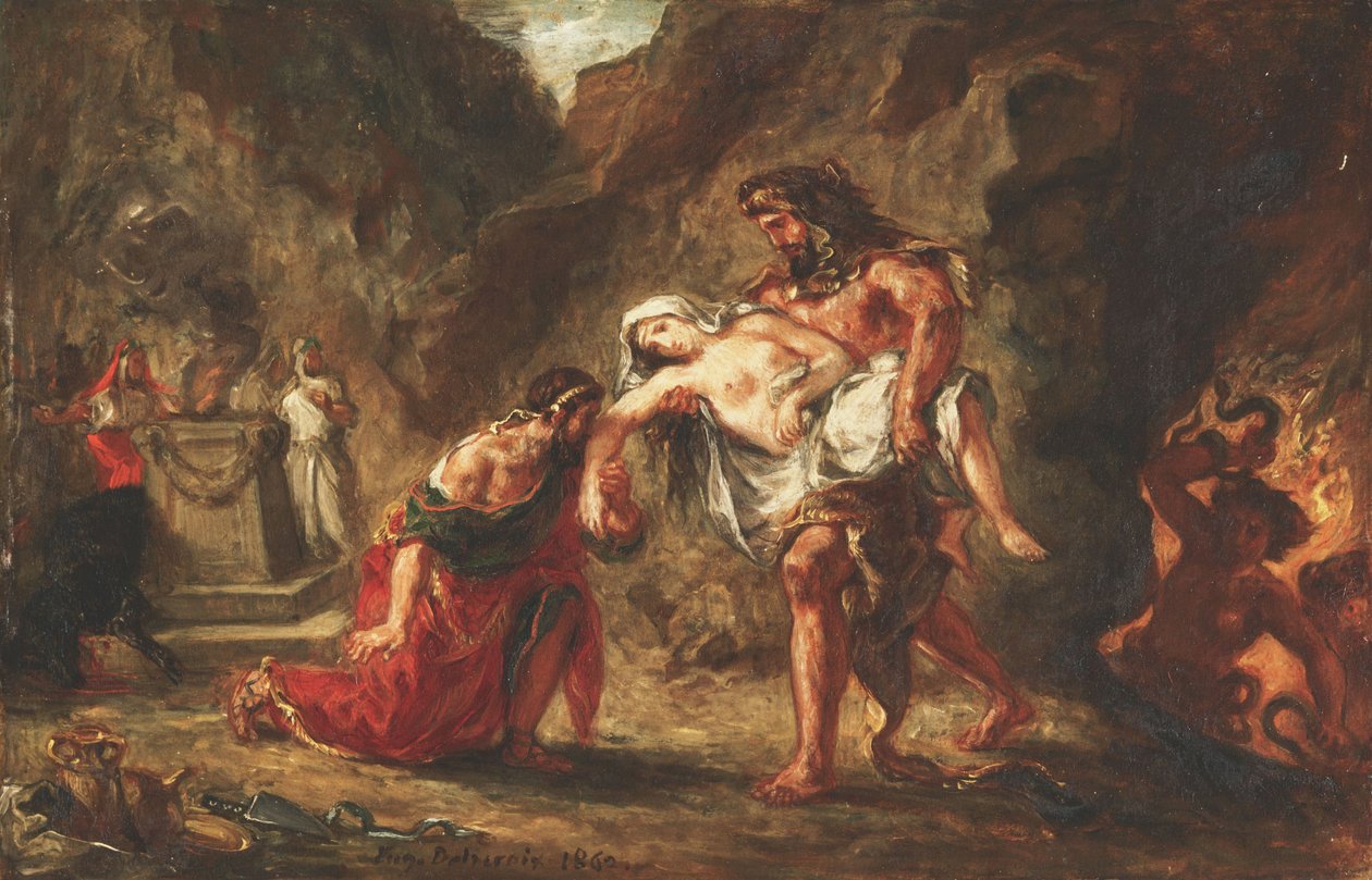 Hercules og Alcestis av Ferdinand Victor Eugene Delacroix