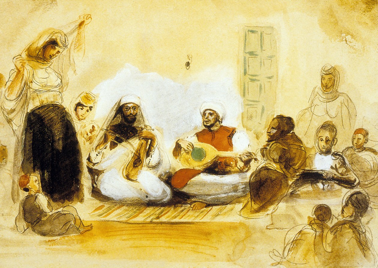 Jødiske musikere, ca. 1832 av Ferdinand Victor Eugene Delacroix
