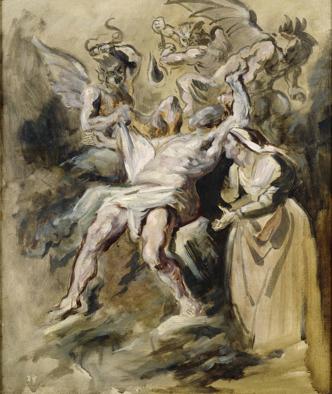 Job plaget av demonene av Ferdinand Victor Eugene Delacroix