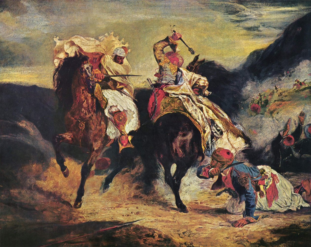 Slaget ved Giaur med Pasha av Ferdinand Victor Eugene Delacroix