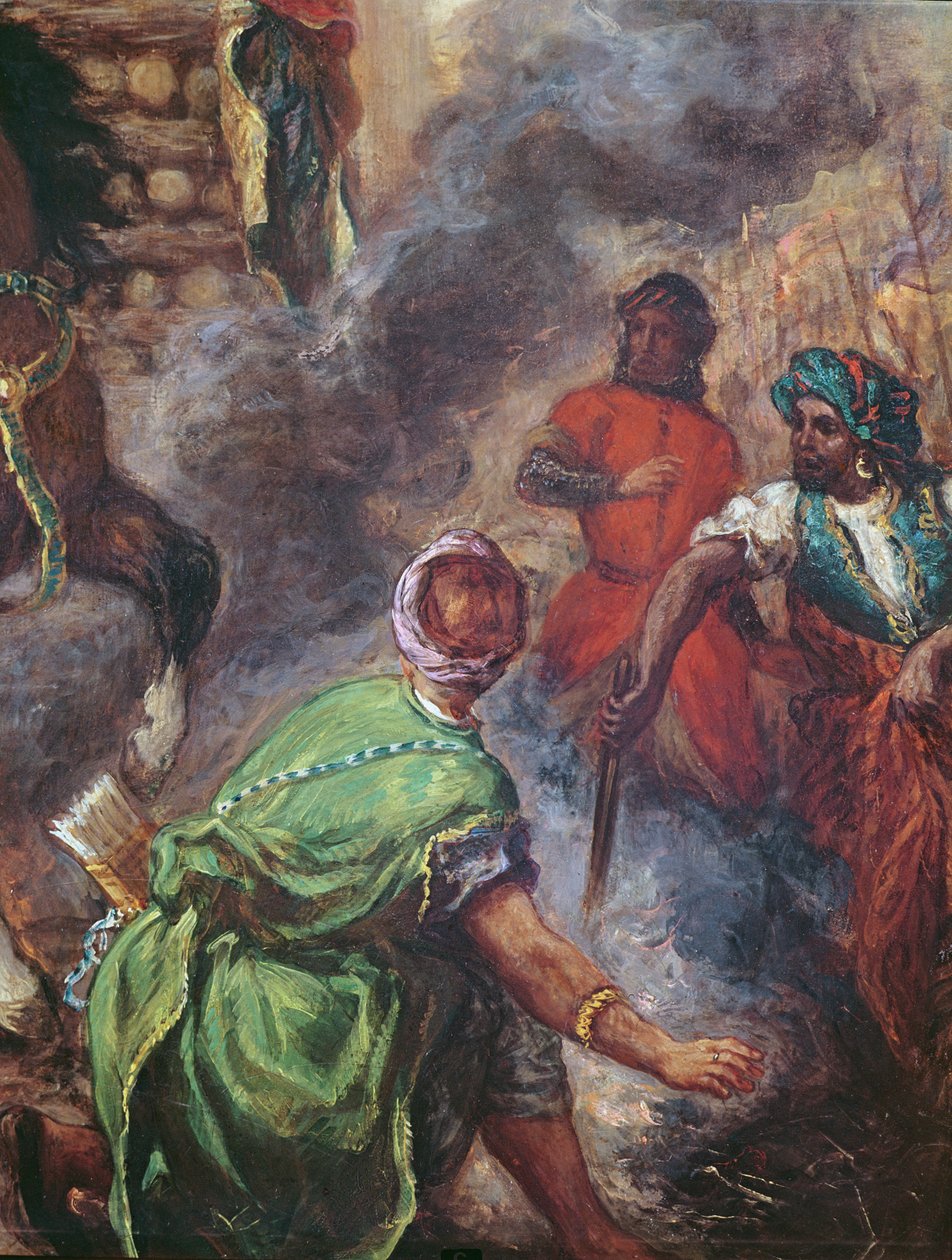 Olinda og Sophronia on the Pyre, detalj av saracenerne, fra 