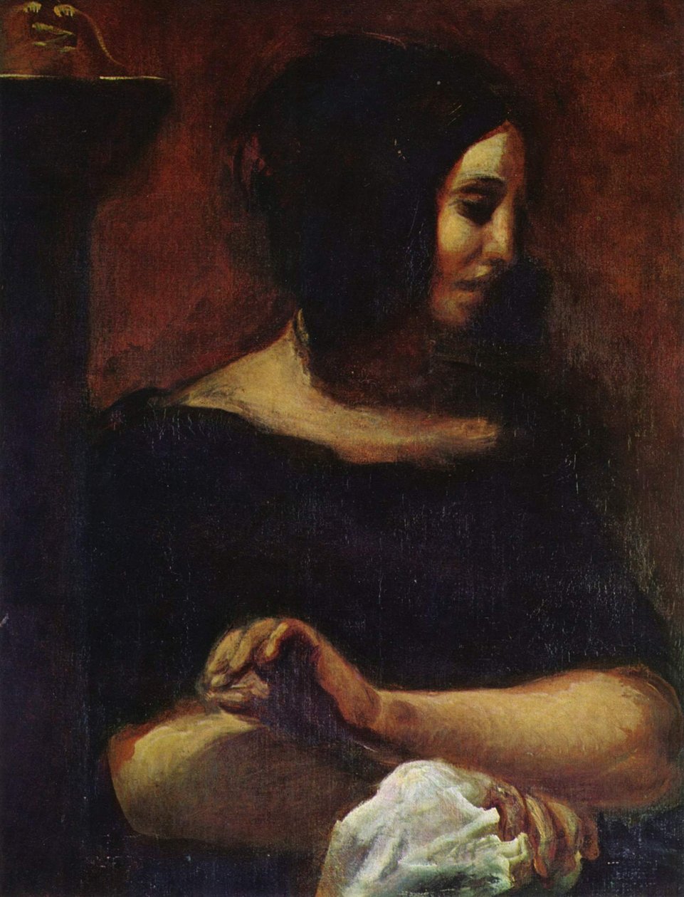 Portrett av George Sand av Ferdinand Victor Eugene Delacroix