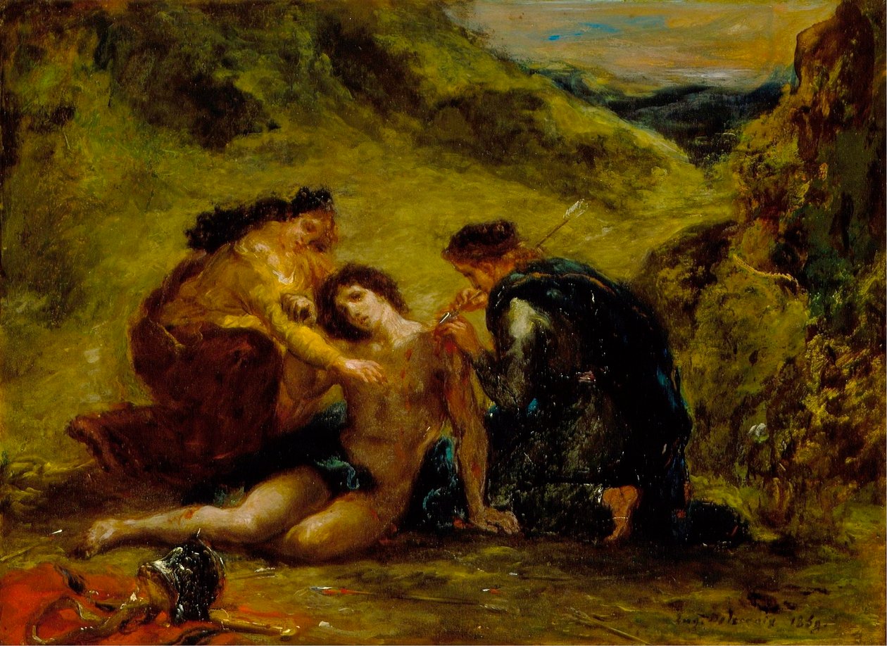 San Sebastian med Saint Irene og en ledsager av Ferdinand Victor Eugene Delacroix