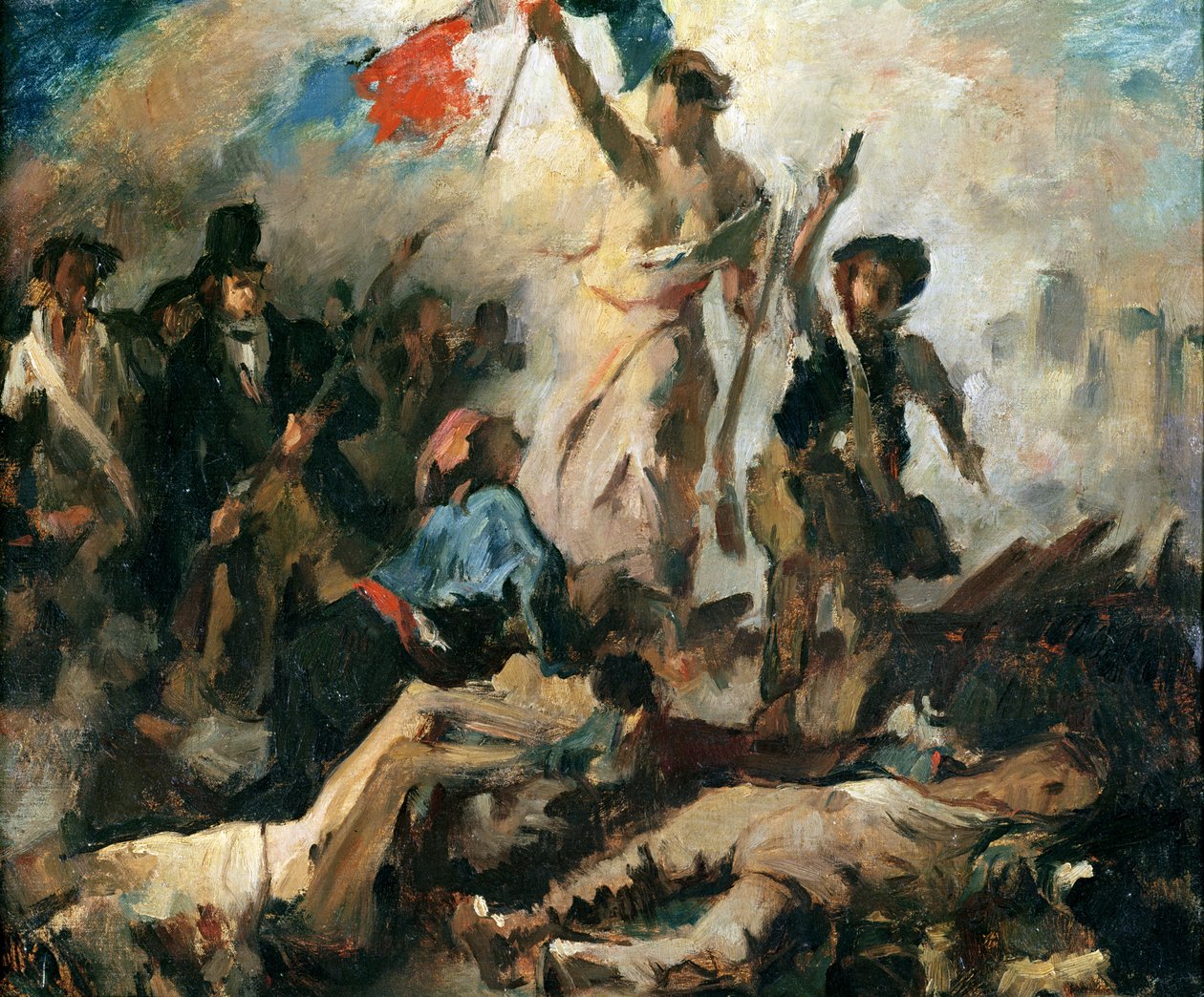 Studie for Liberty Leading the People av Ferdinand Victor Eugene Delacroix
