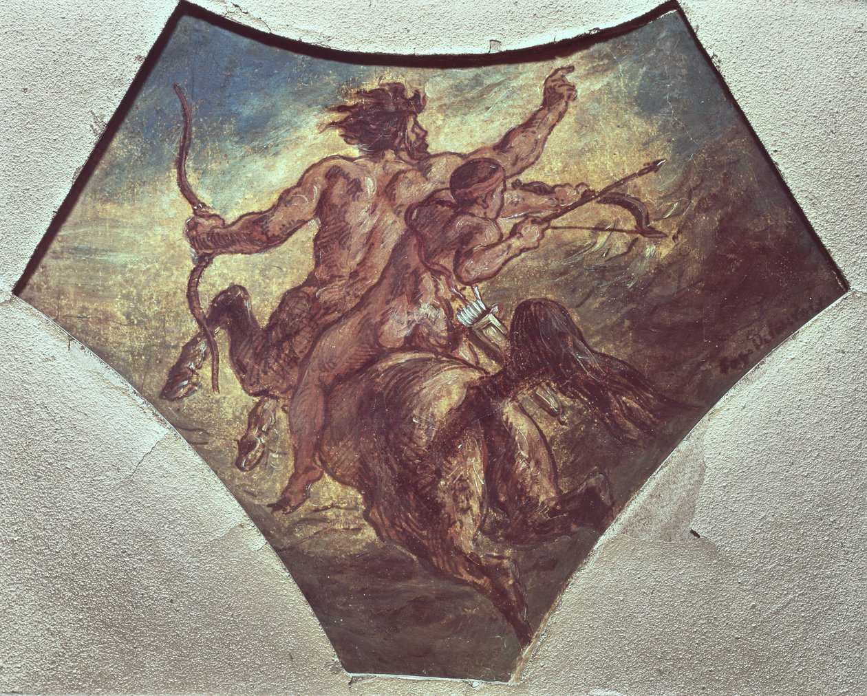 The Education of Achilles (replika av den første skissen laget for en av de fire pendantene i Coupole de la Poesie i Chamber of Deputies, ca. 1848 (se også 75745) av Ferdinand Victor Eugene Delacroix
