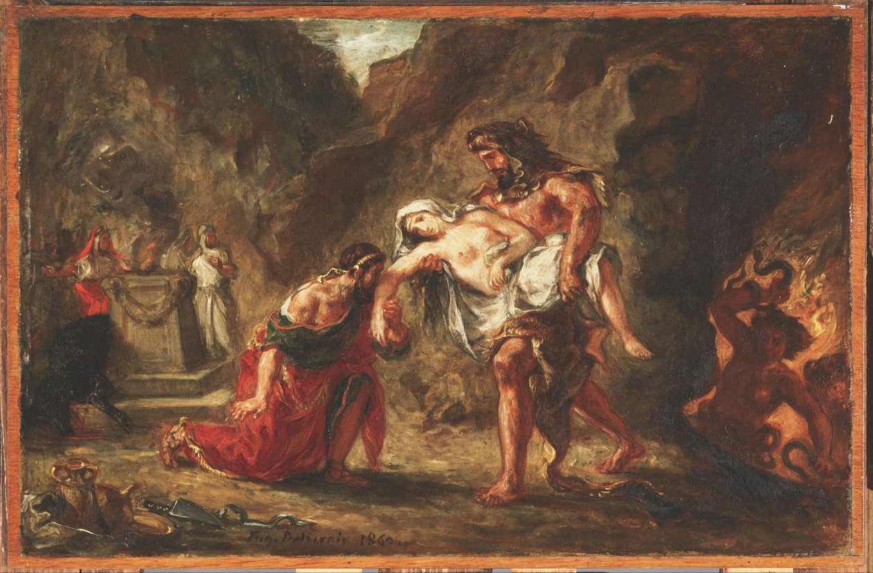 Hercules og Alcestis av Ferdinand Victor Eugene Delacroix