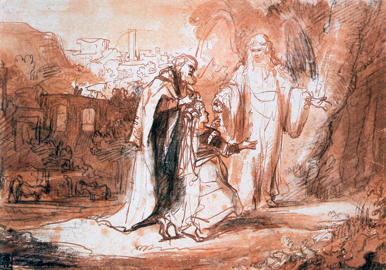 En Herrens engel viste seg for Manoahs kone ..., c1636-1680 av Ferdinand Bol