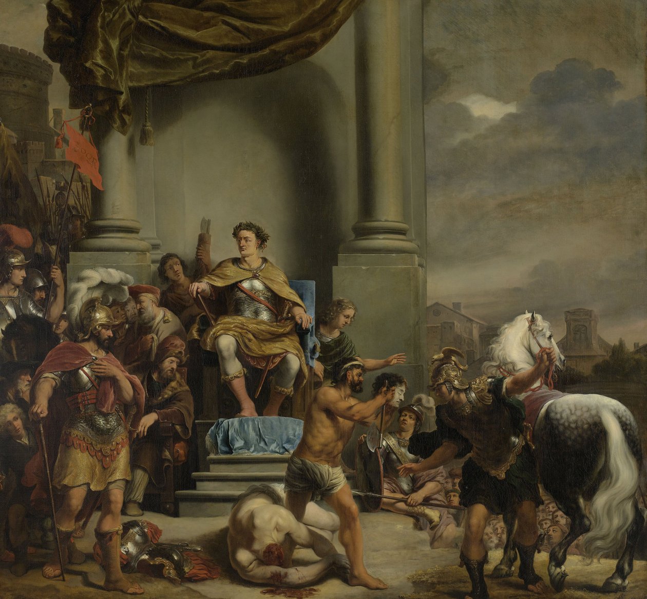 Konsul Titus Manlius Torquatus beordrer halshugging av sin sønn, 1662-1664 av Ferdinand Bol