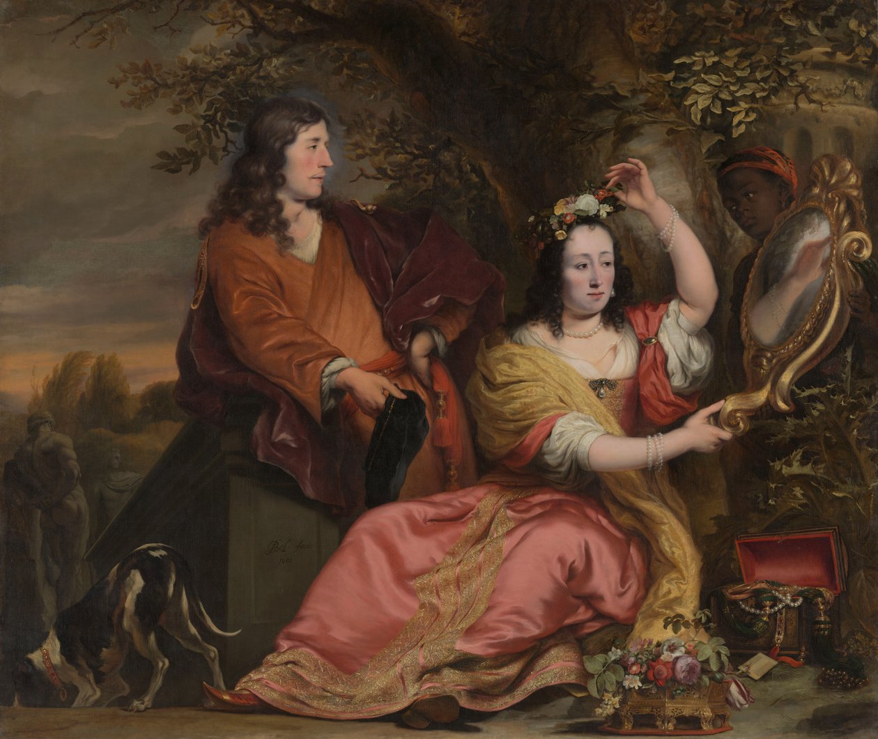 Jan van der Voort og søsteren hans Catharina med en tjener av Ferdinand Bol