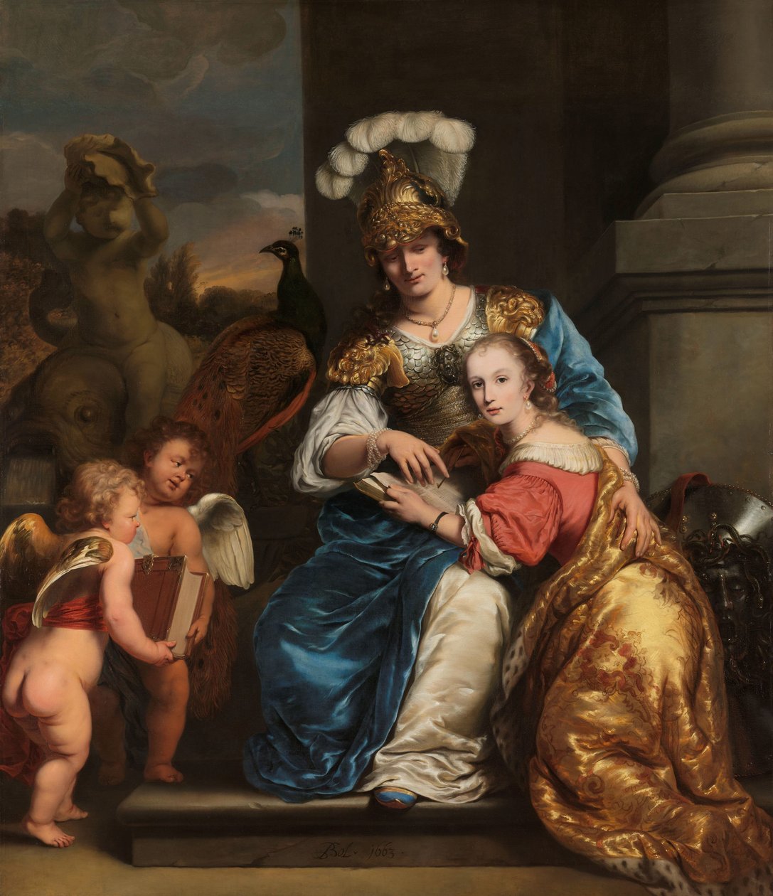 Margarita Trip som Minerva, instruerer søsteren Anna Maria Trip Allegory of Education: Margarita Trip (1640-1714) underviste søsteren Anna Maria Trip (1652-1681) av Ferdinand Bol