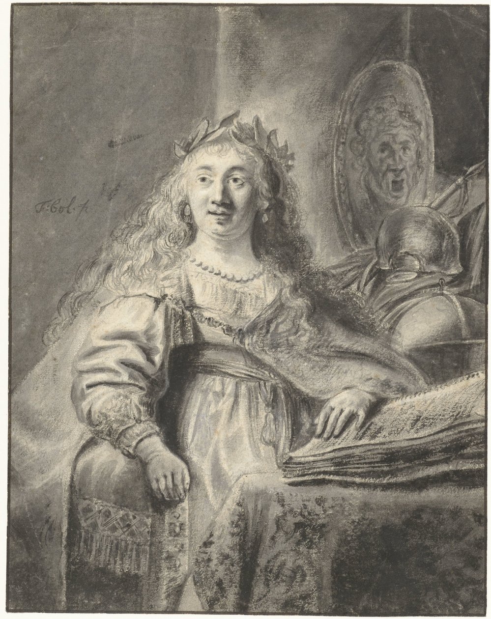 Minerva i sitt arbeidsværelse av Ferdinand Bol