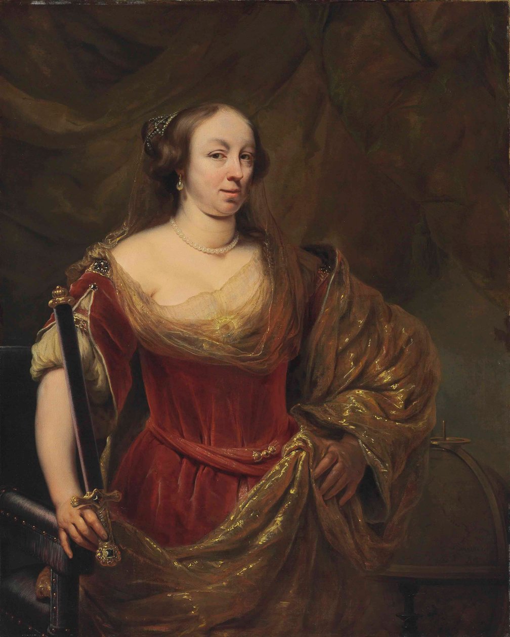 Portrett av Marie Louise Gonzaga 1611-1667, dronning av Polen. av Ferdinand Bol